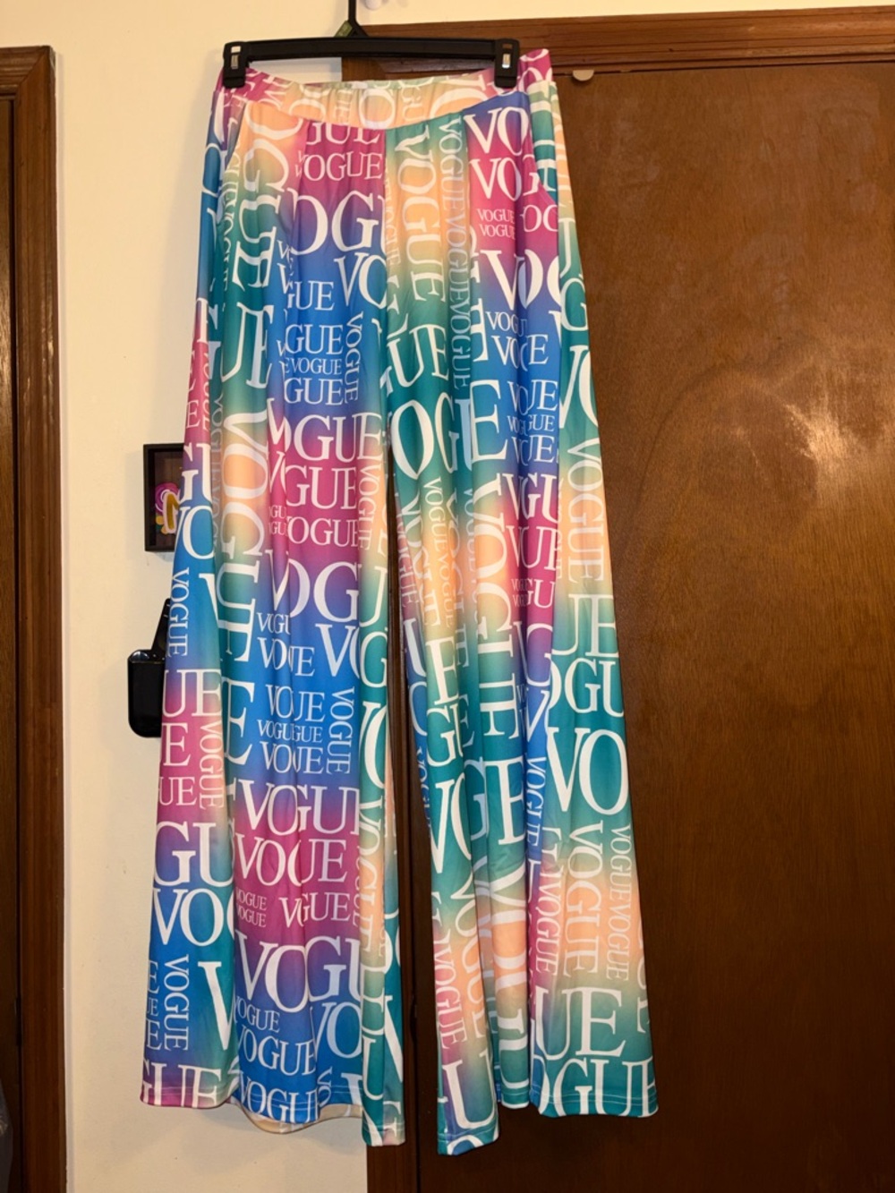 Vogue Multicolor Ombre Logo Wide-Leg Pants